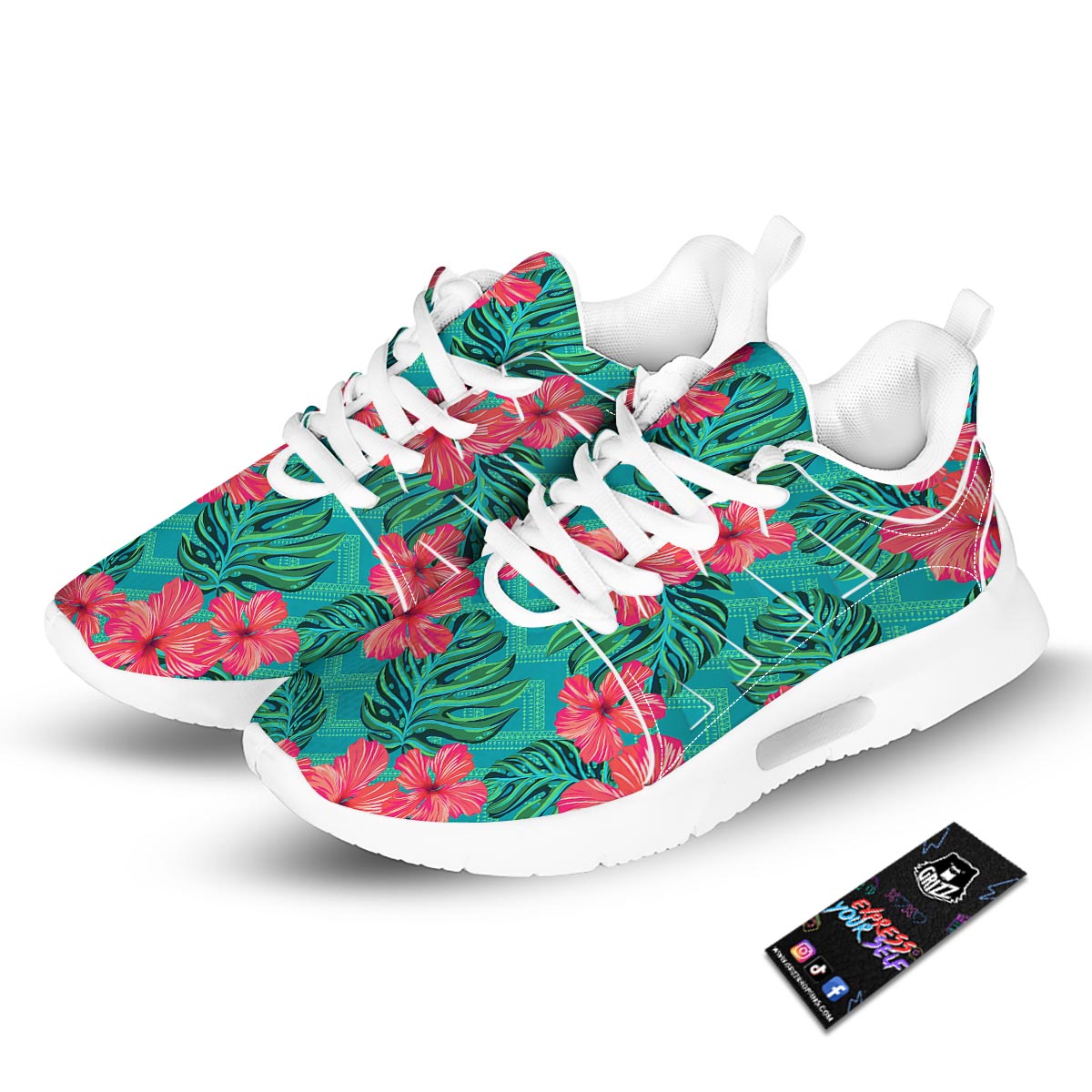 Geometric Aztec Tropical Print Pattern Tennis Shoes-grizzshop
