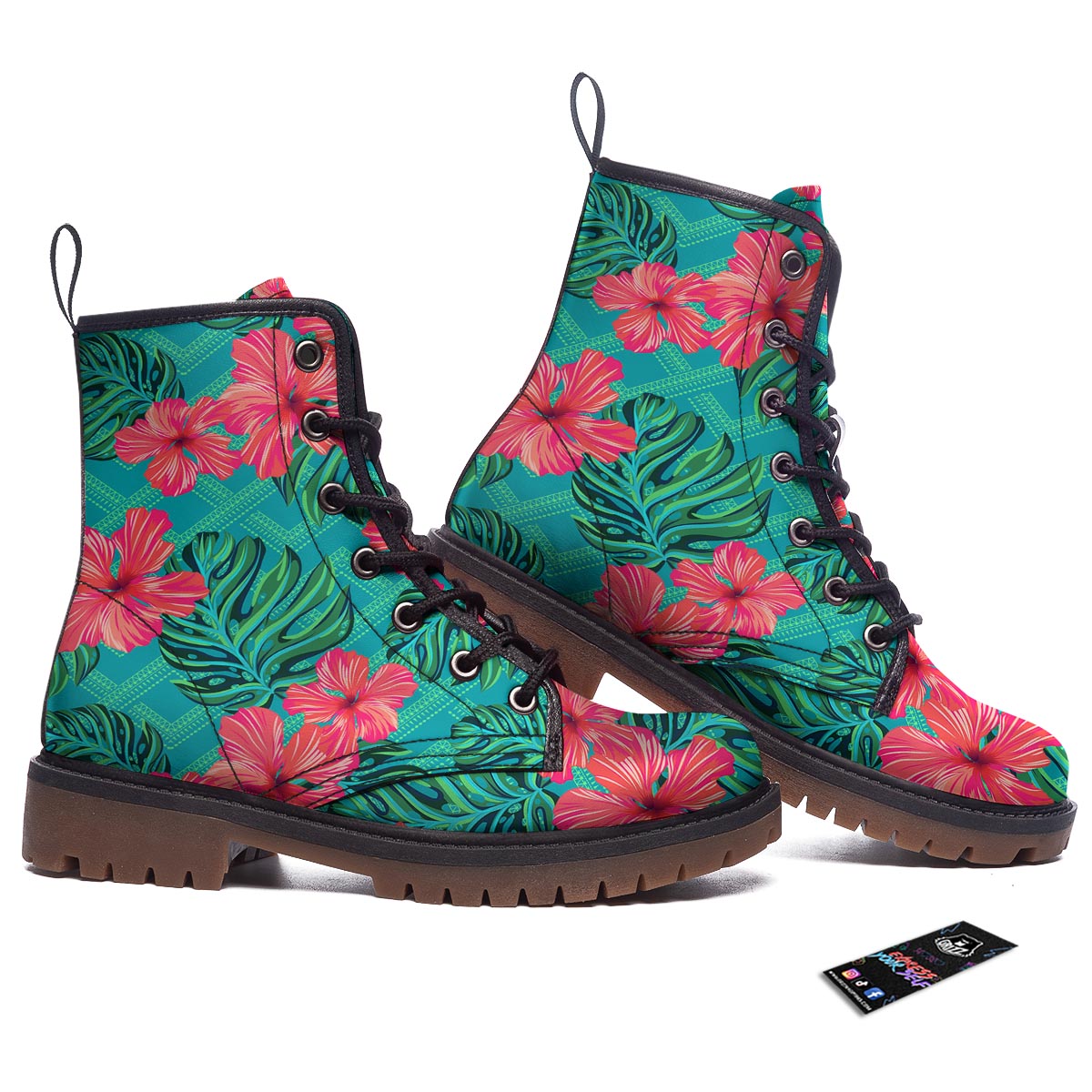 Geometric Aztec Tropical Print Pattern Work Boots-grizzshop