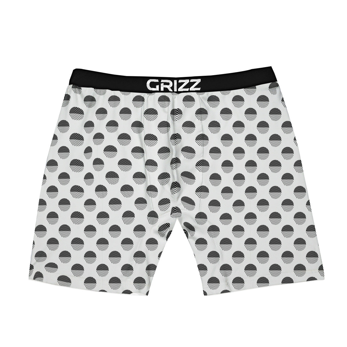 Geometric Black And White Polka Dots Print Pattern Boxer Briefs-grizzshop