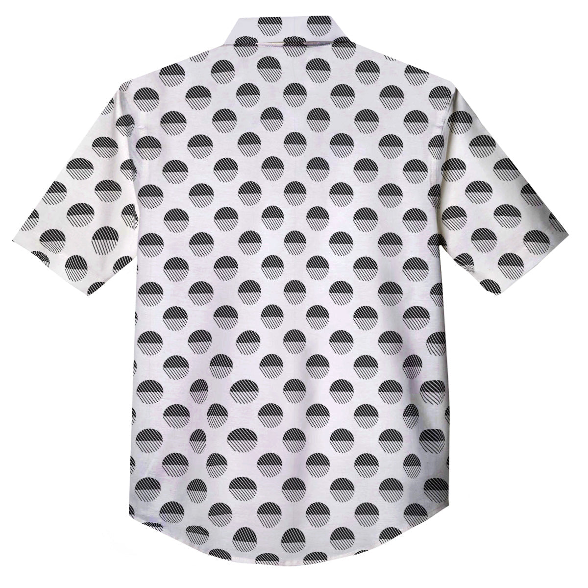 Geometric Black And White Polka Dots Print Pattern Button Up Shirt-grizzshop