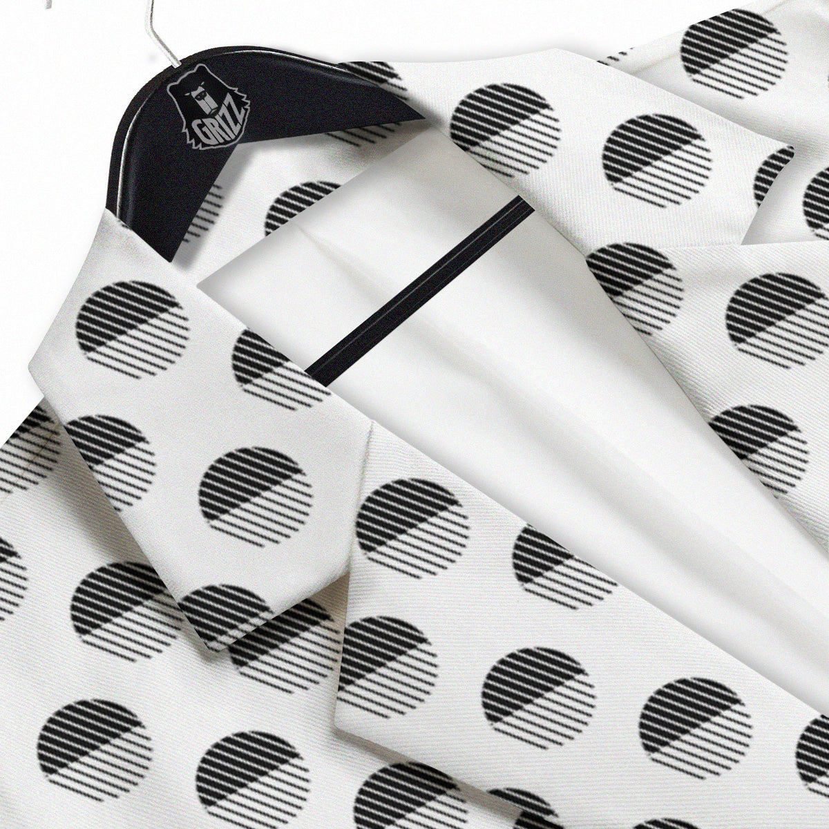 Geometric Black And White Polka Dots Print Pattern Men's Sport Coat-grizzshop