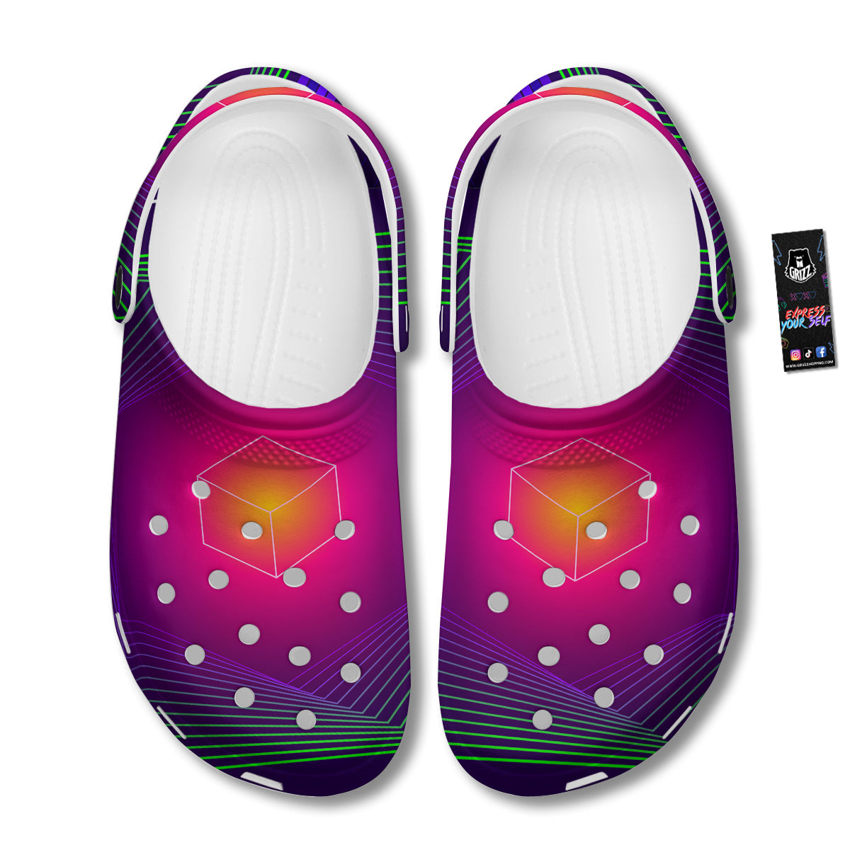 Geometric EDM Colorful Print Clog-grizzshop