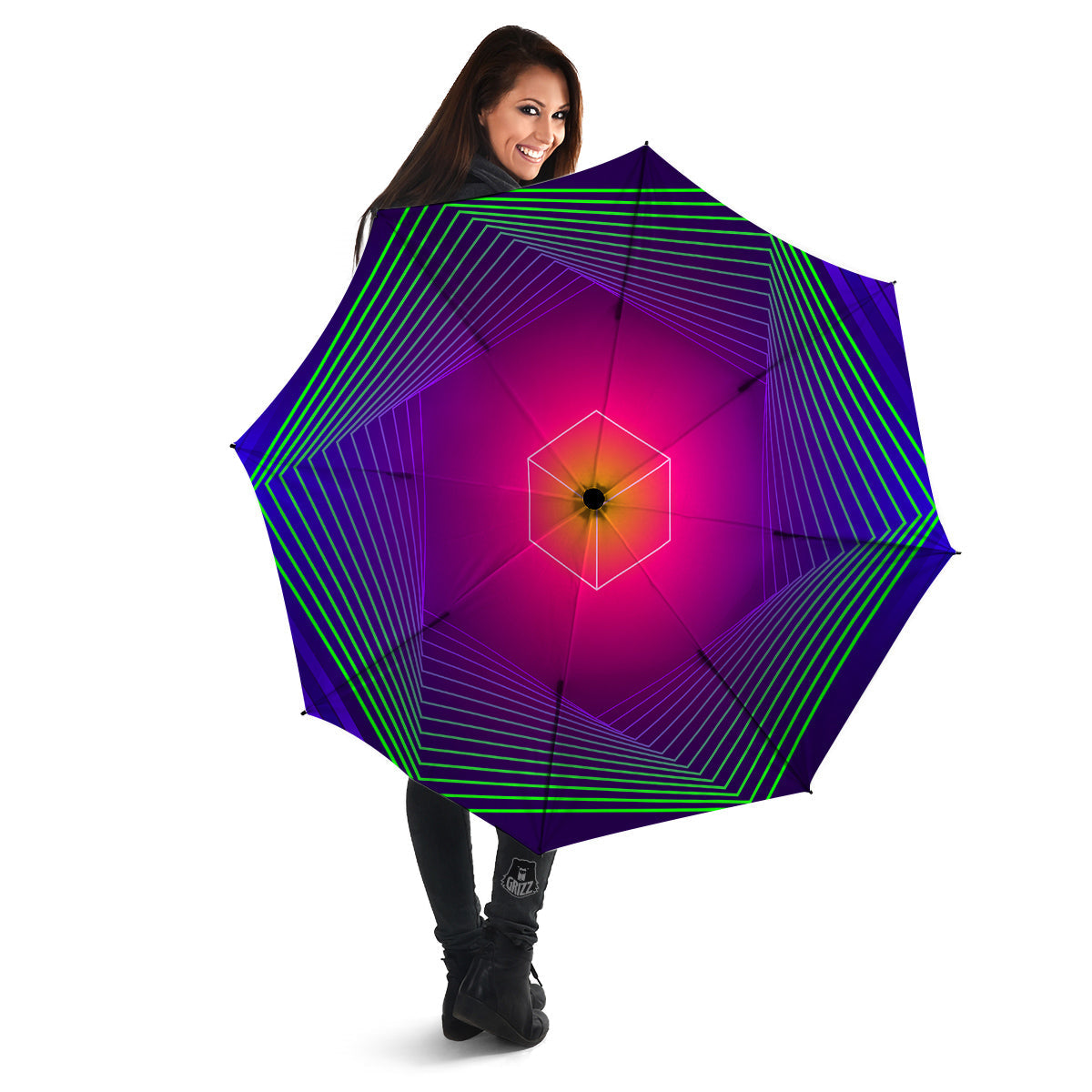 Geometric EDM Colorful Print Umbrella-grizzshop