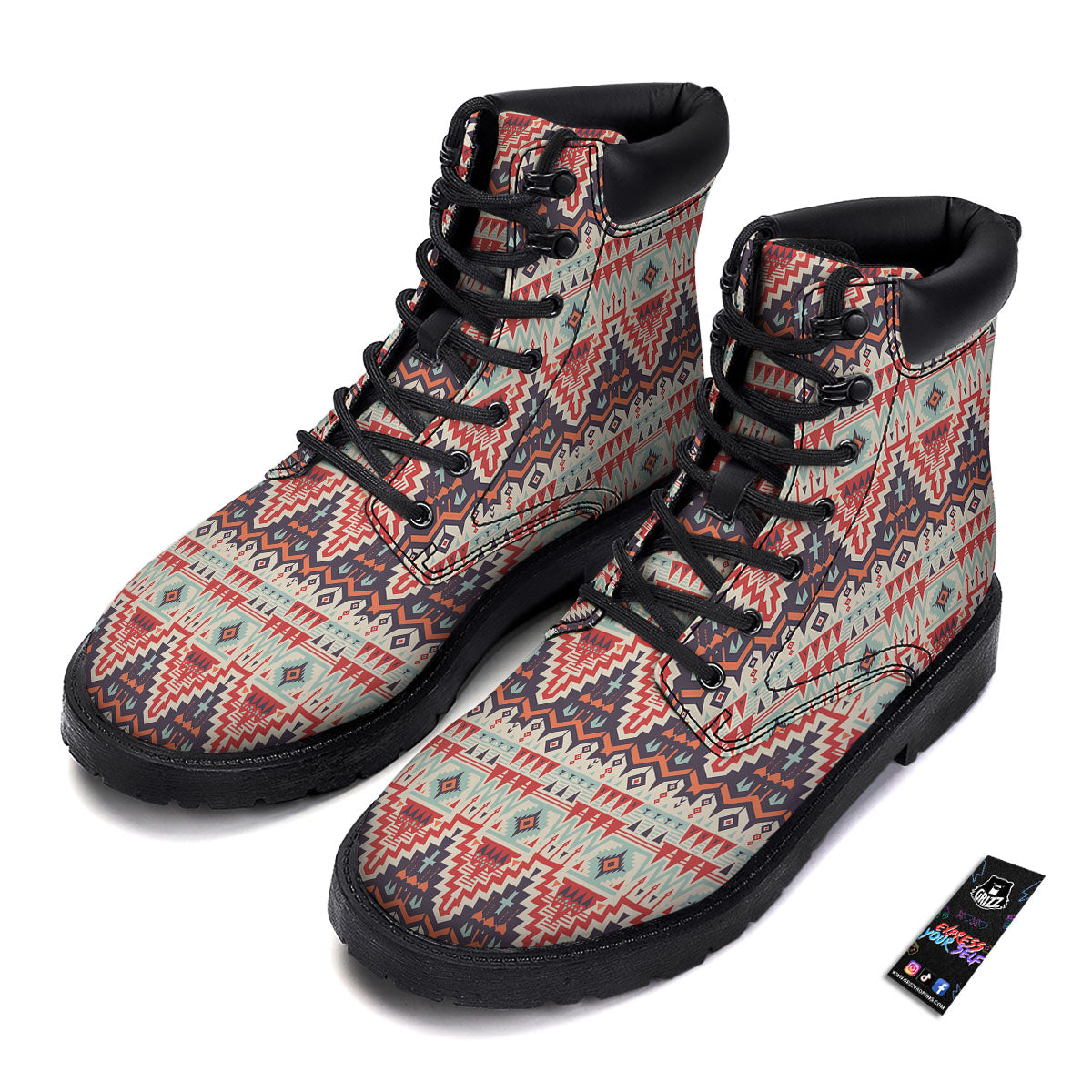 Geometric Ethnic Aztec Print Pattern Boots-grizzshop