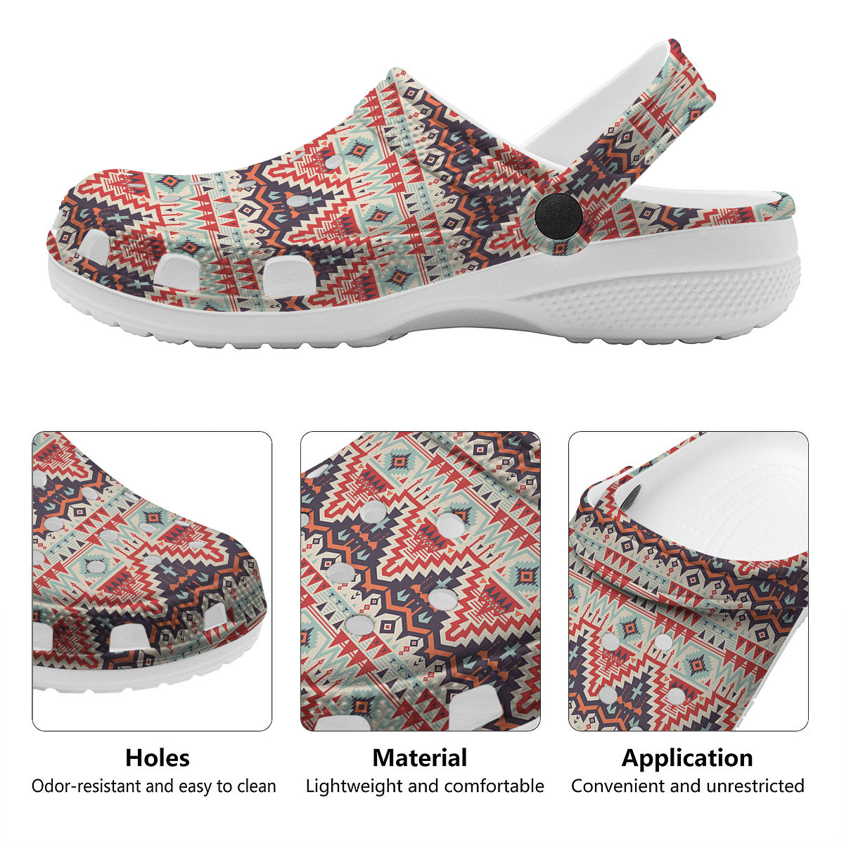 Geometric Ethnic Aztec Print Pattern Clog-grizzshop