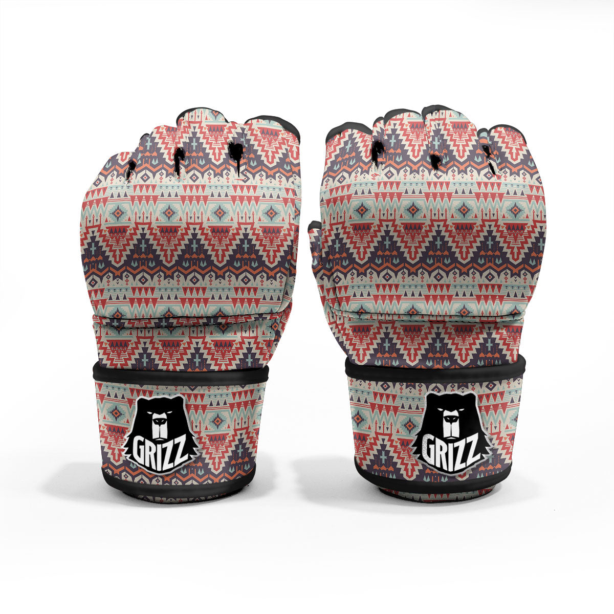 Geometric Ethnic Aztec Print Pattern MMA Gloves-grizzshop