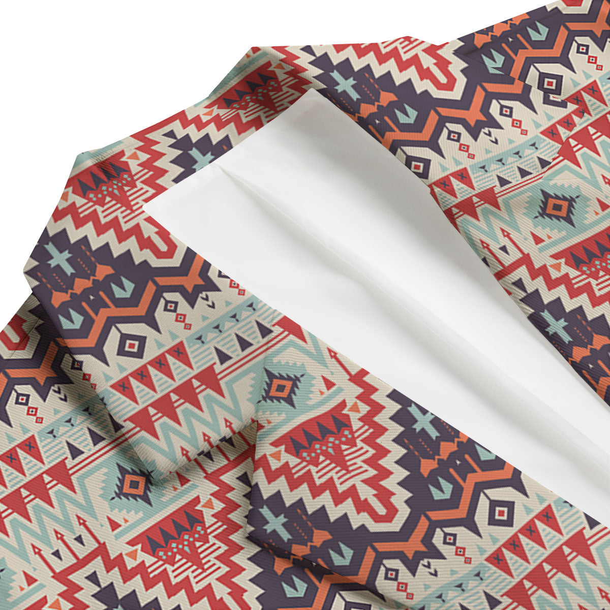 Geometric Ethnic Aztec Print Pattern Men's Blazer-grizzshop