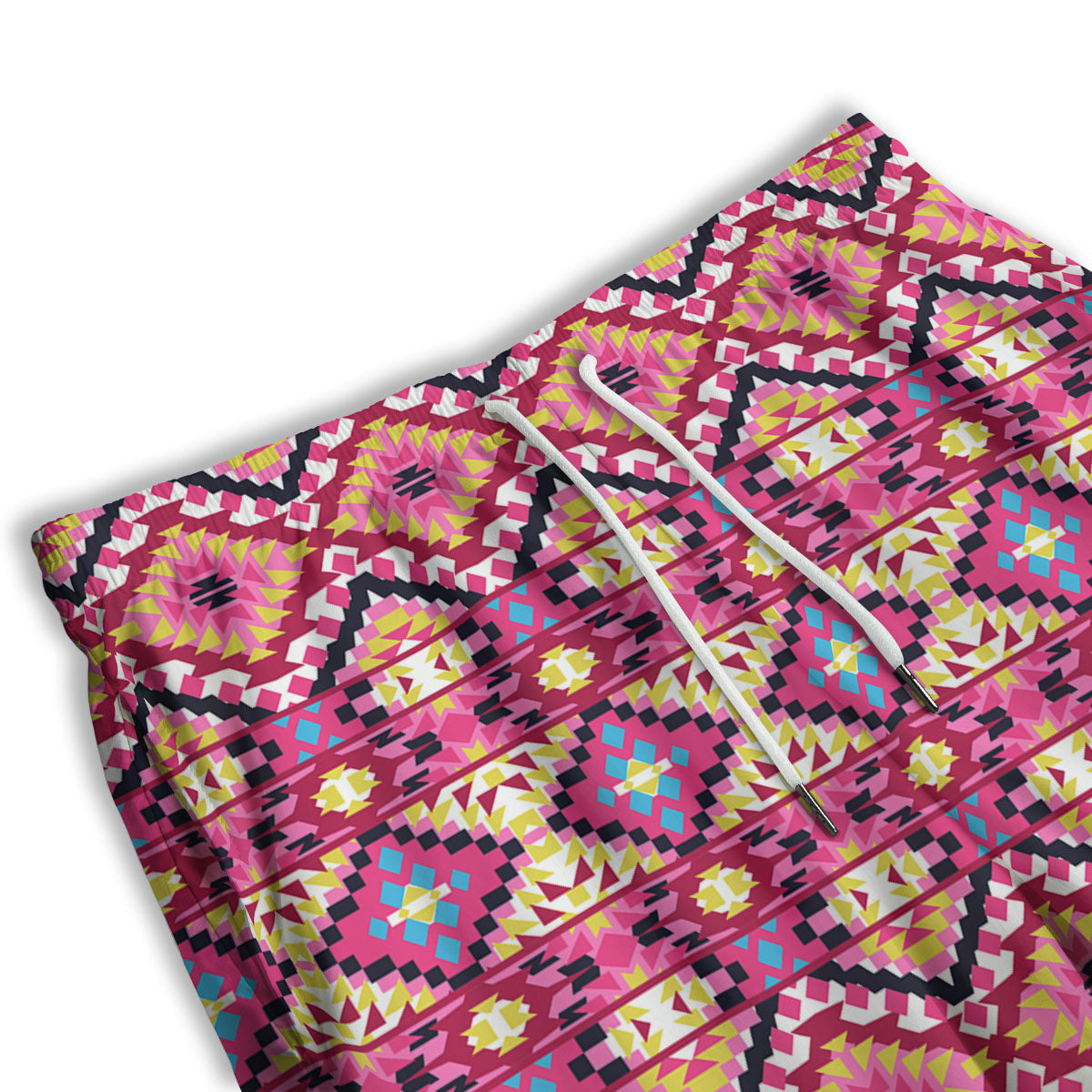 Geometric Ethnic Pink Aztec Print Pattern Men's Athletic Shorts
