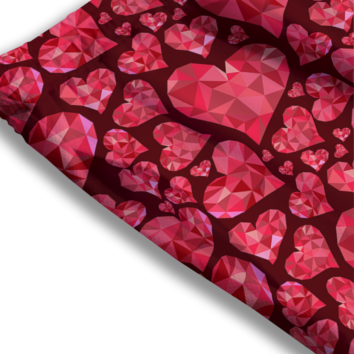 Geometric Heart Valentine's Day Print Pattern Mesh Shorts