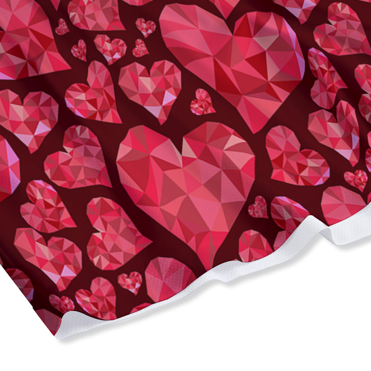 Geometric Heart Valentine's Day Print Pattern Mesh Shorts