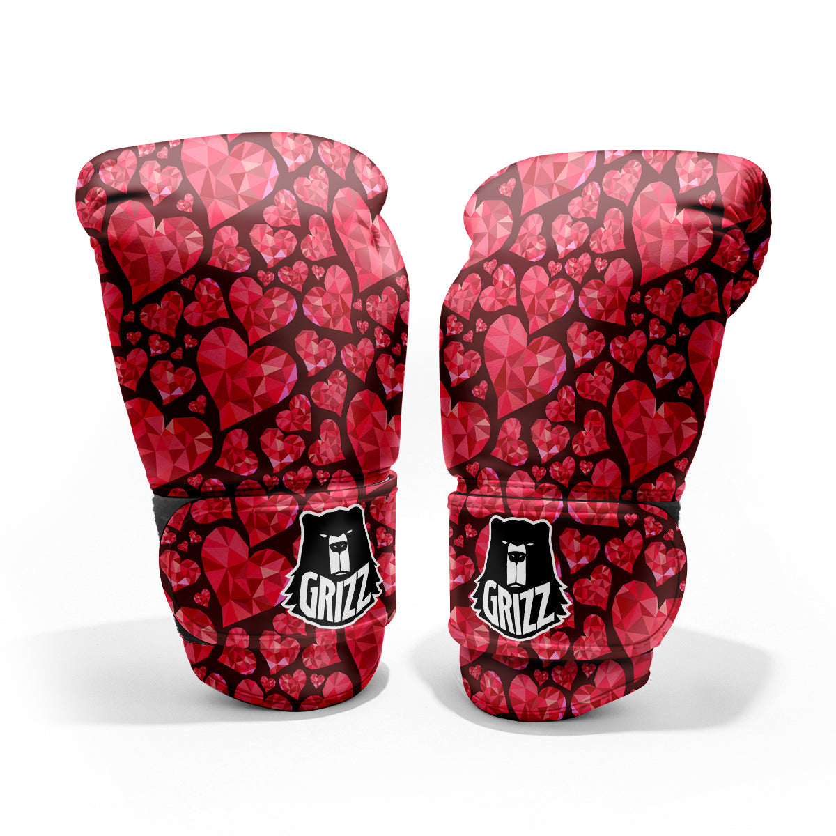 Geometric Heart Valentine's Day Print Pattern Pro Boxing Glove