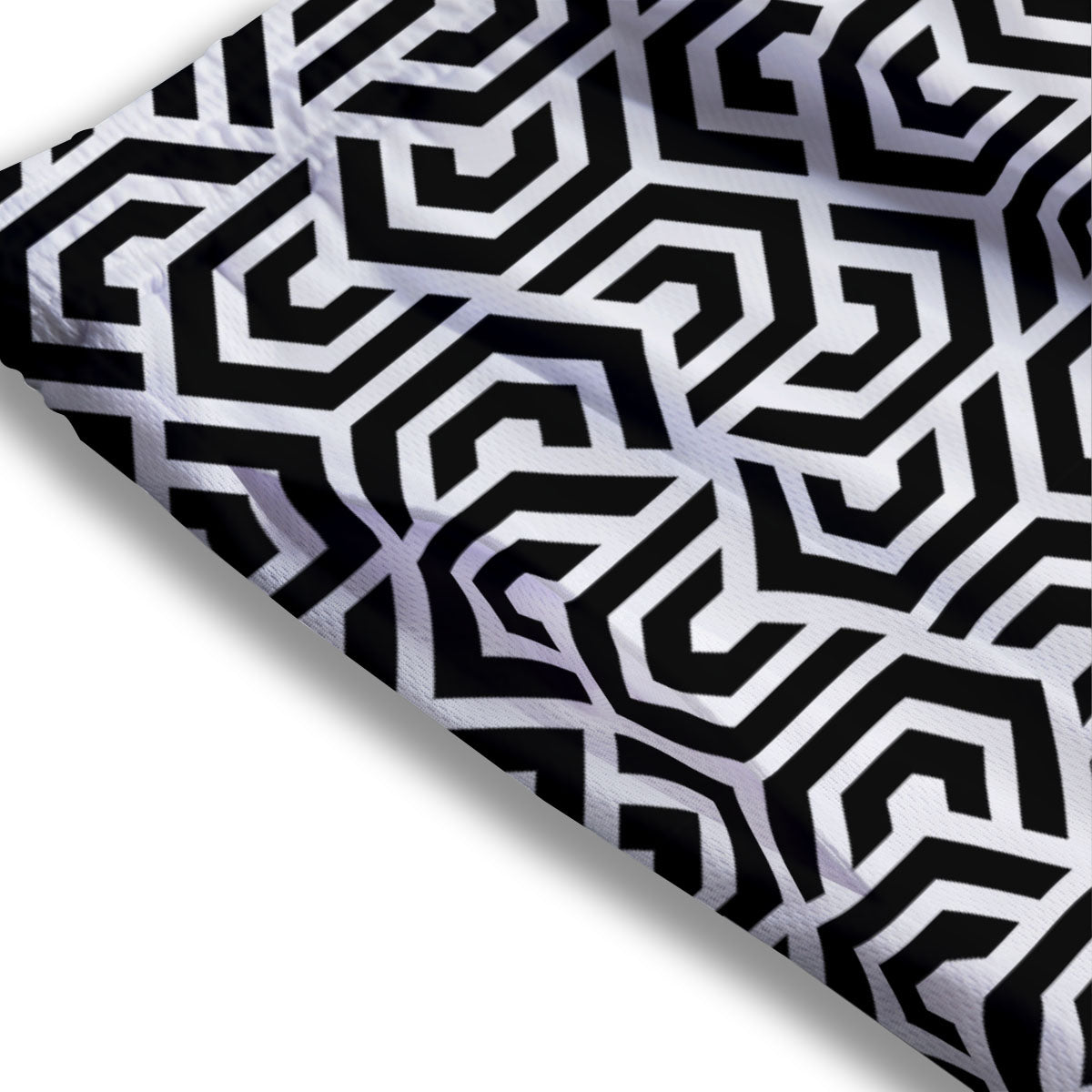Geometric Hexagon Print Pattern Mesh Shorts-grizzshop