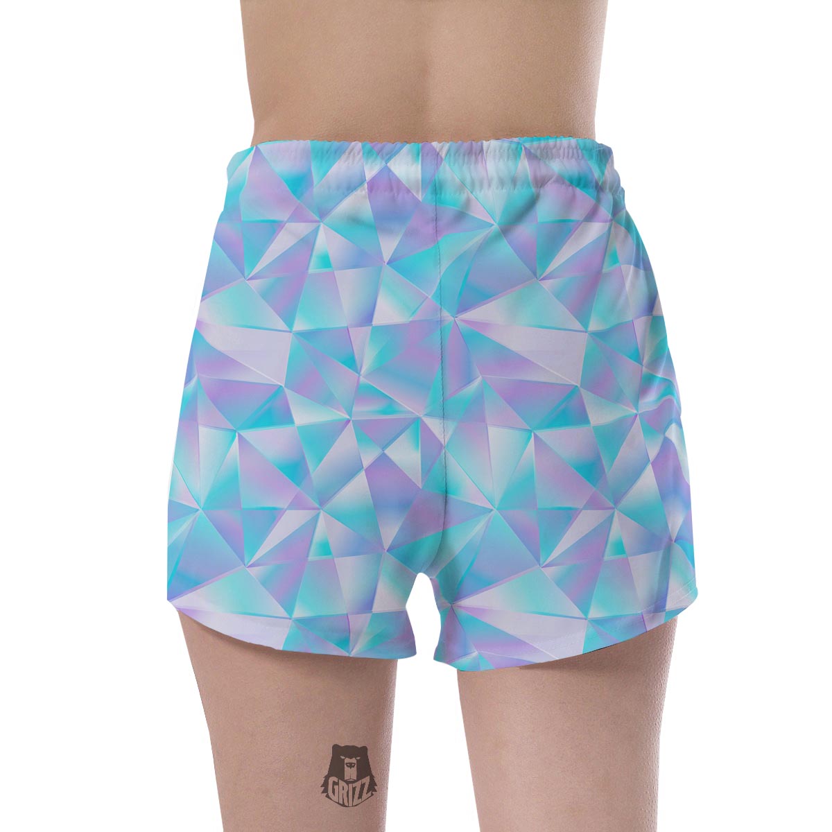 Geometric Holographic Women's Shorts-grizzshop
