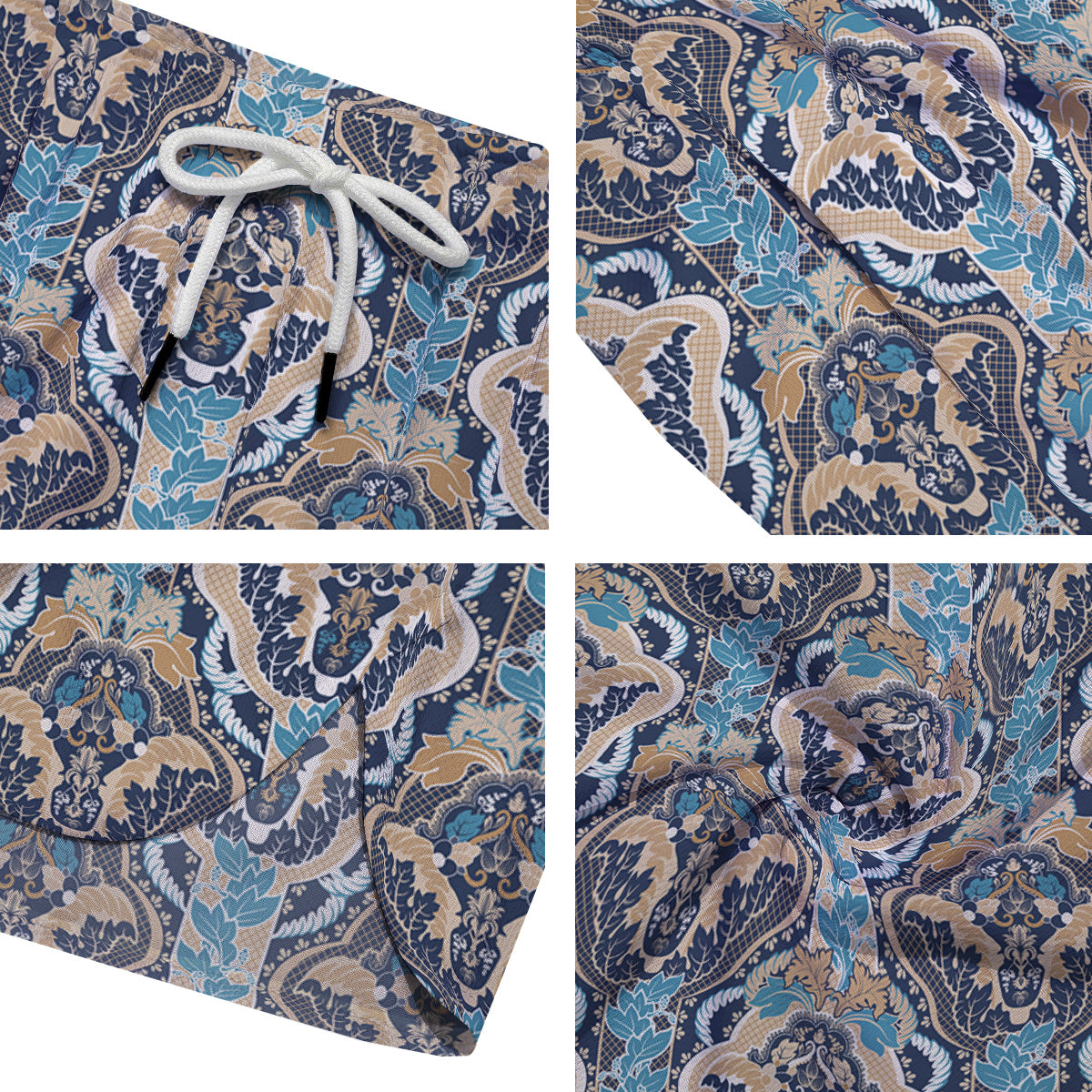 Geometric Indian Ornamental Print Pattern Men's Running Shorts-grizzshop