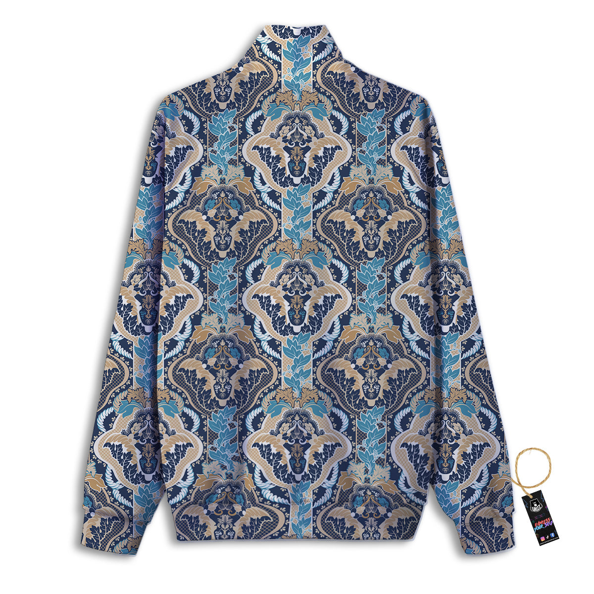 Geometric Indian Ornamental Print Pattern Track Jacket-grizzshop