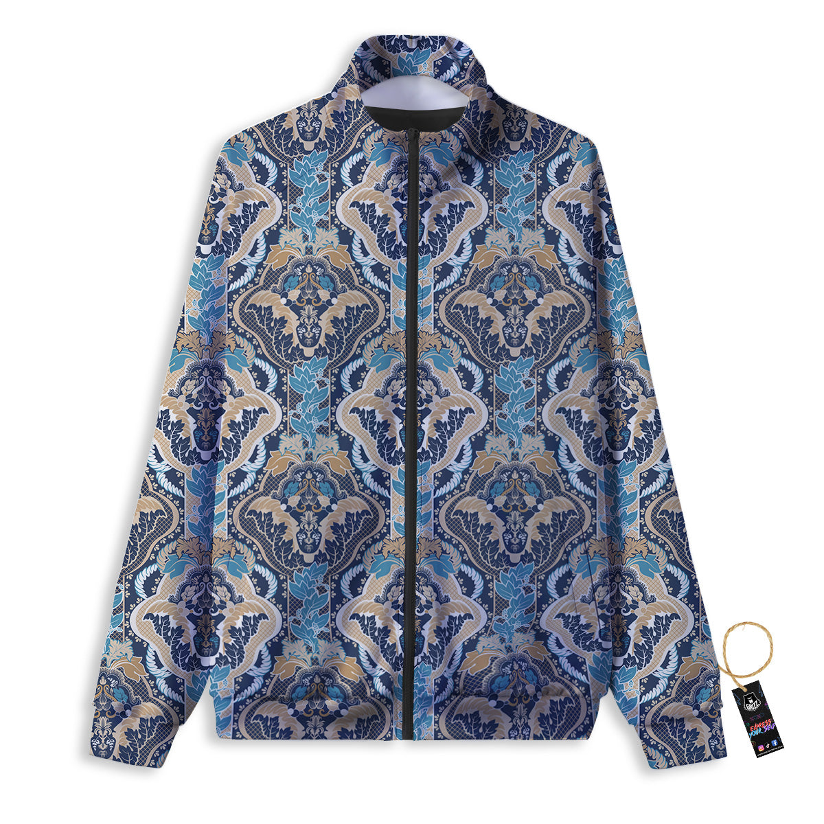 Geometric Indian Ornamental Print Pattern Track Jacket-grizzshop
