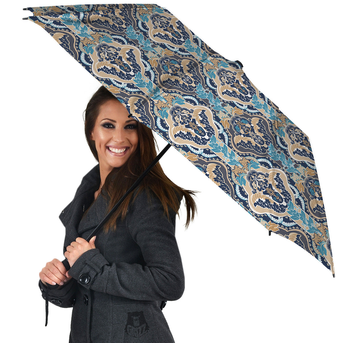 Geometric Indian Ornamental Print Pattern Umbrella-grizzshop