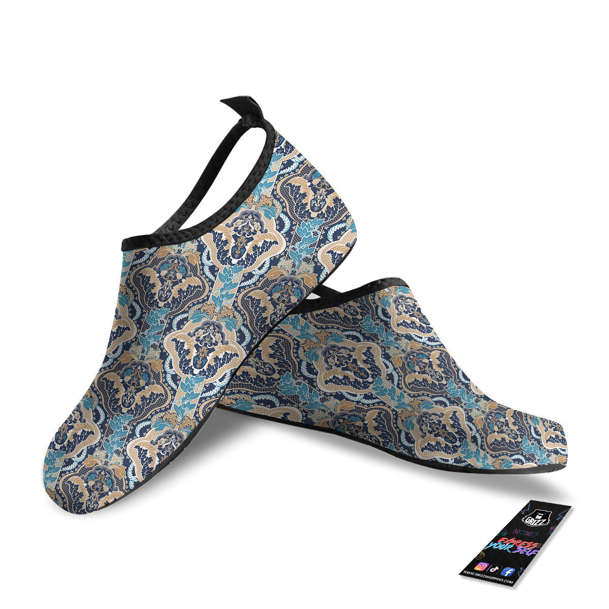 Geometric Indian Ornamental Print Pattern Water Shoes-grizzshop