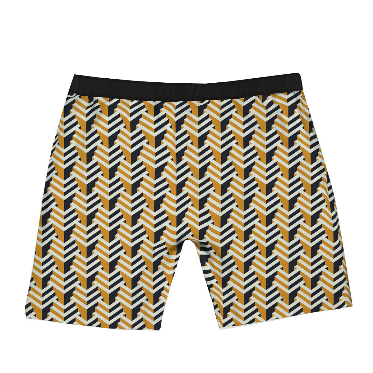 Geometric Isometric Print Pattern Boxer Briefs-grizzshop
