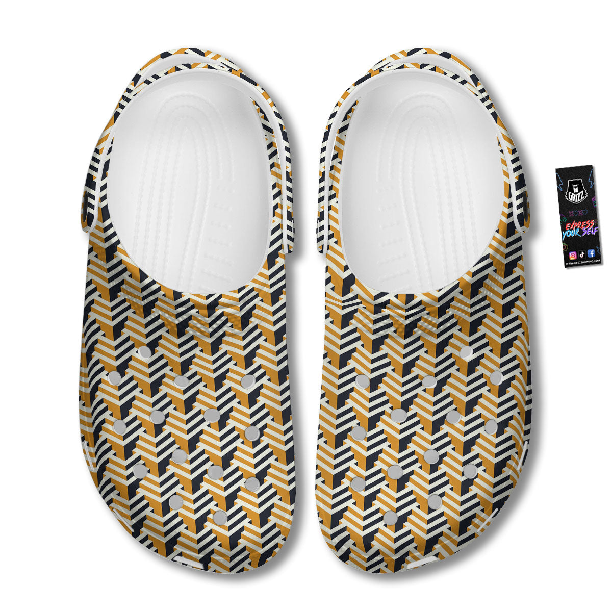 Geometric Isometric Print Pattern Clog-grizzshop