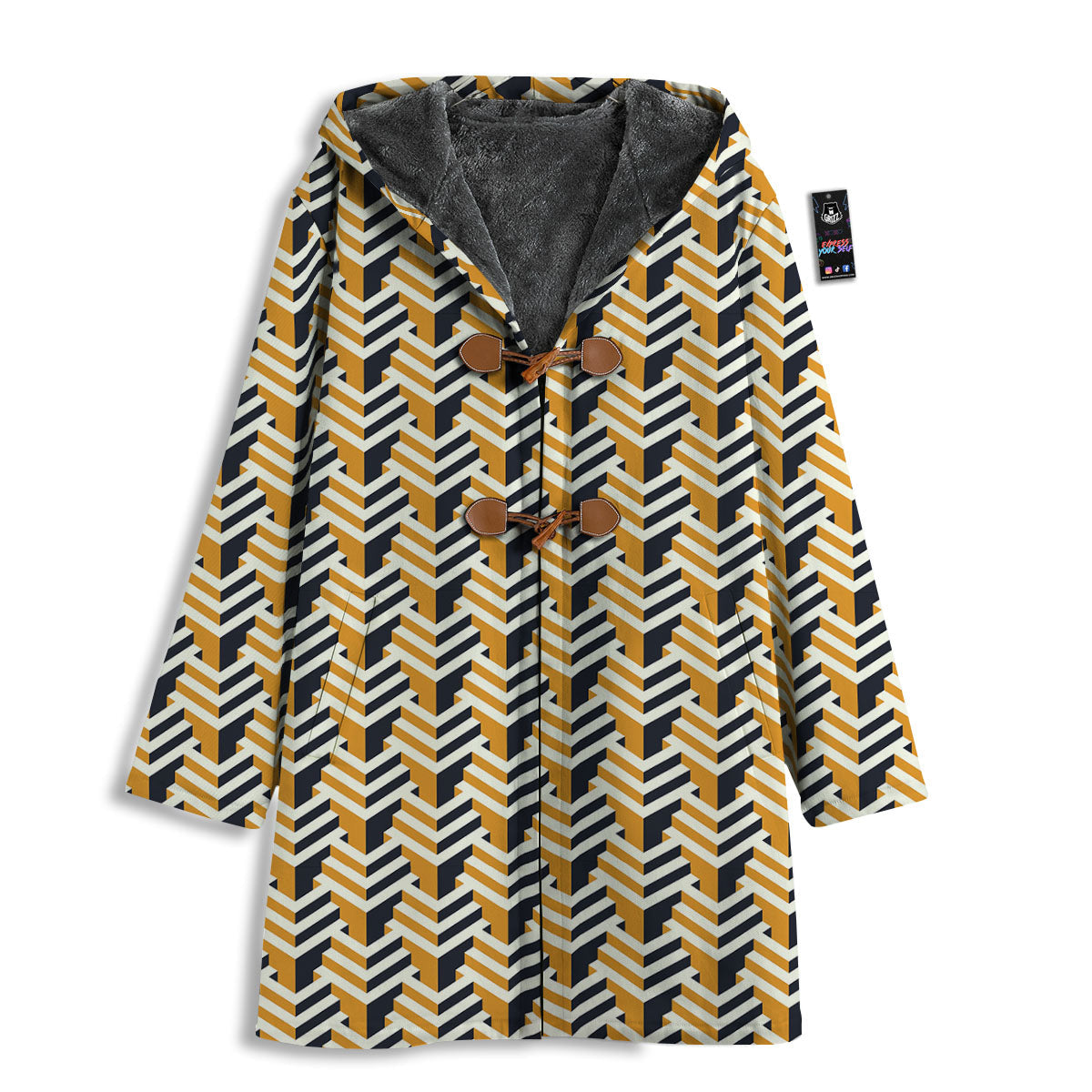 Geometric Isometric Print Pattern Men's Windbreaker Jacket-grizzshop