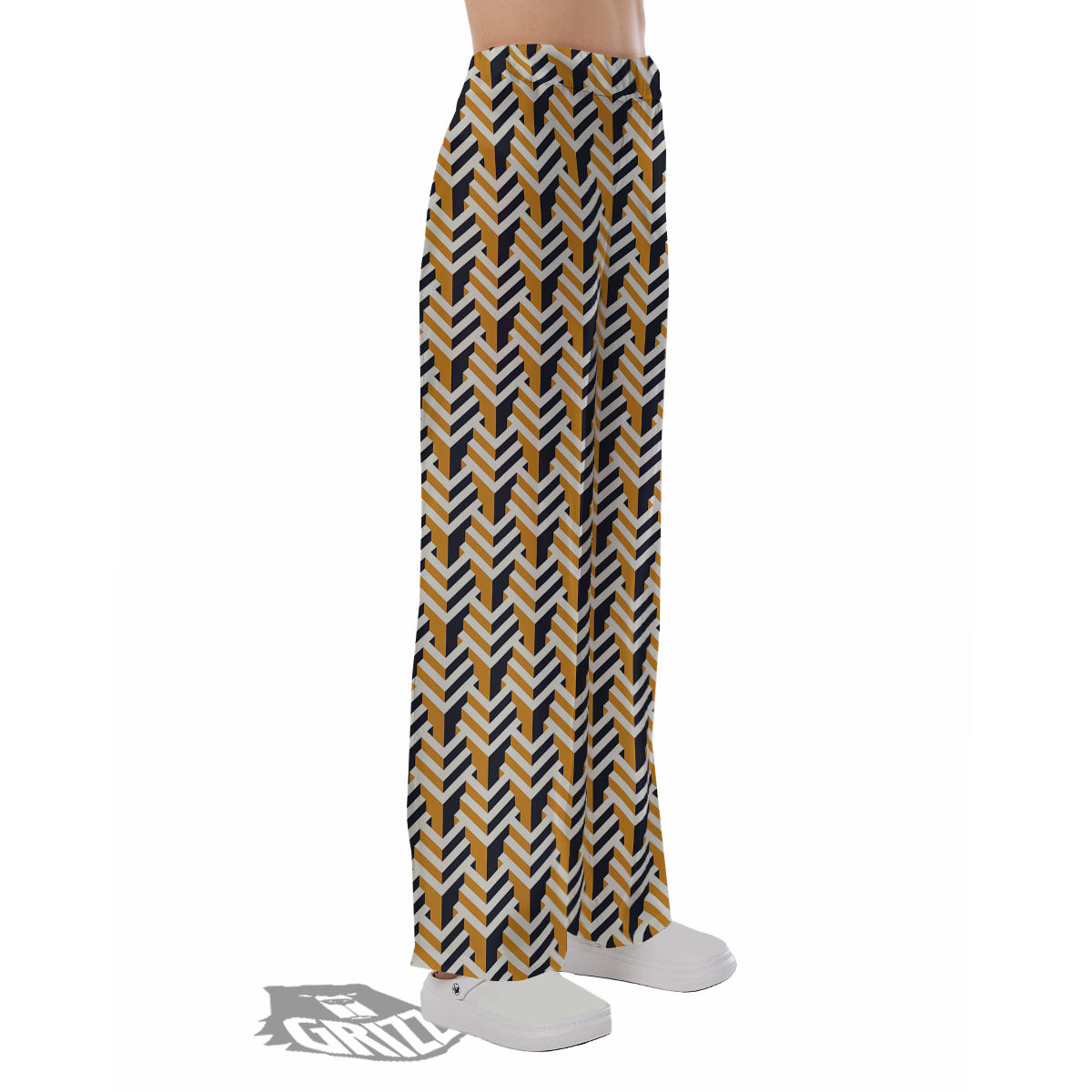 Geometric Isometric Print Pattern Pajama Pants-grizzshop