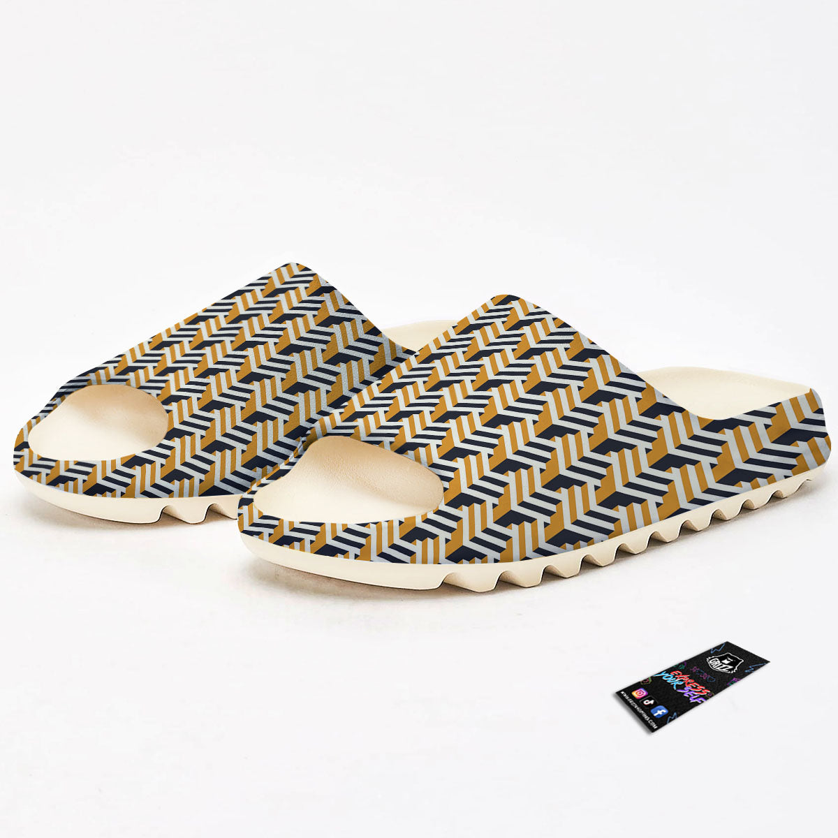 Geometric Isometric Print Pattern Sandals-grizzshop
