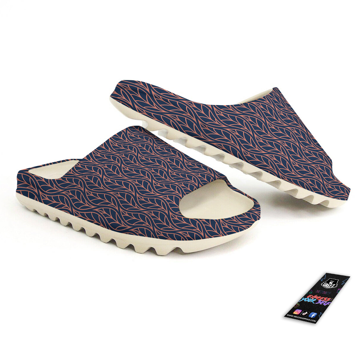Geometric Leaf Vintage Print Pattern Sandals-grizzshop