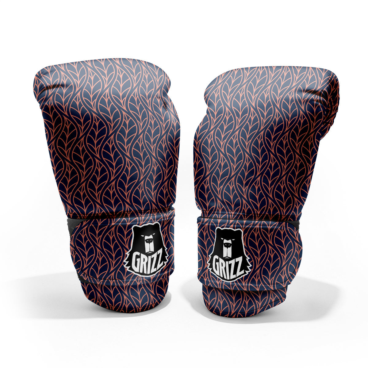 Geometric Leaf Vintage Print Pattern Pro Boxing Glove