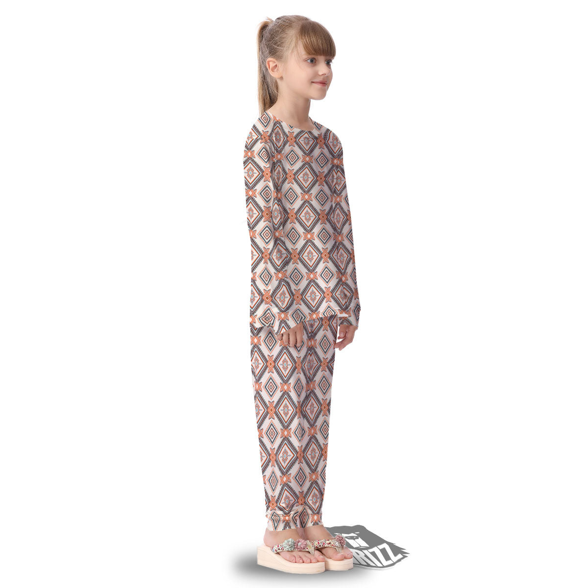 Geometric Native American Print Pattern Kid's Pajamas-grizzshop