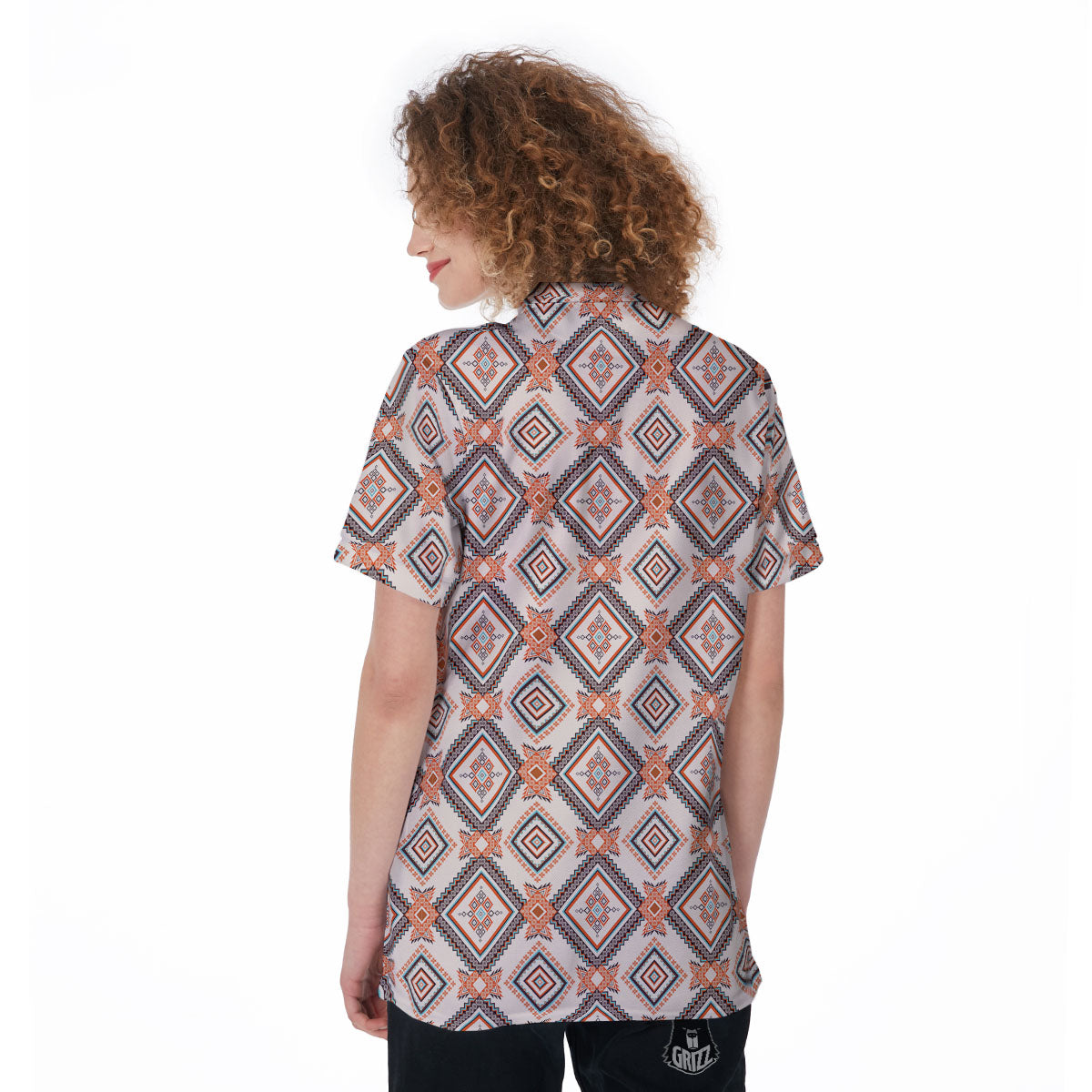 Geometric Native American Print Pattern Women's Golf Shirts-grizzshop