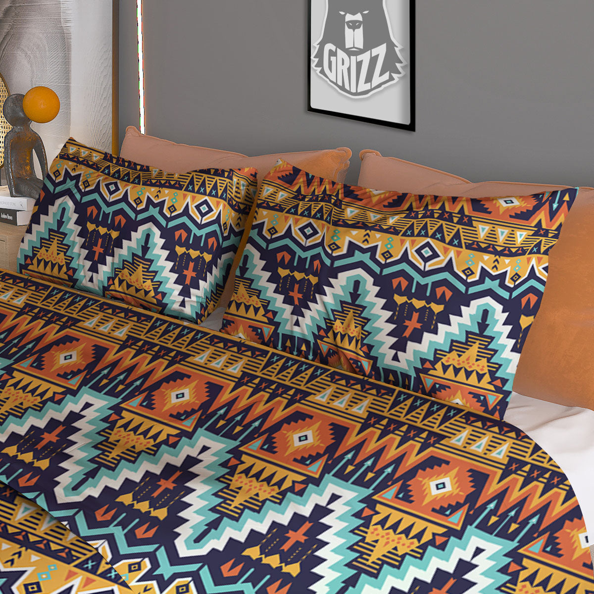 Geometric Navajo Print Pattern Duvet Cover Bedding Set