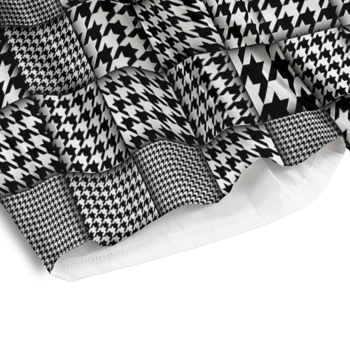 Geometric Patchwork Houndstooth Print Pattern Men's Athletic Shorts