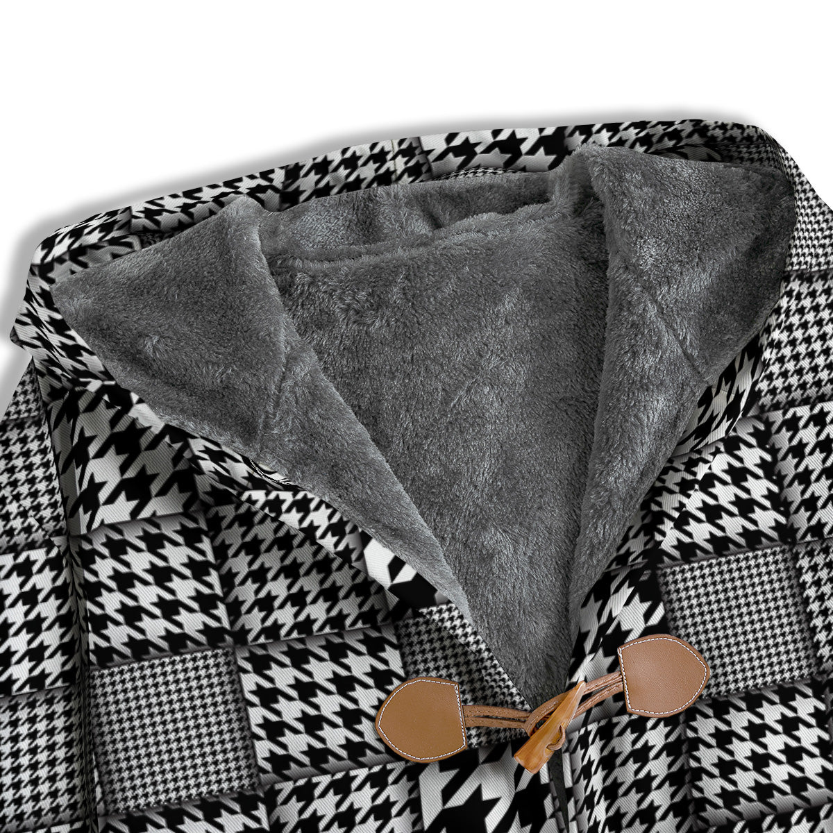 Geometric Patchwork Houndstooth Print Pattern Men's Windbreaker Jacket-grizzshop