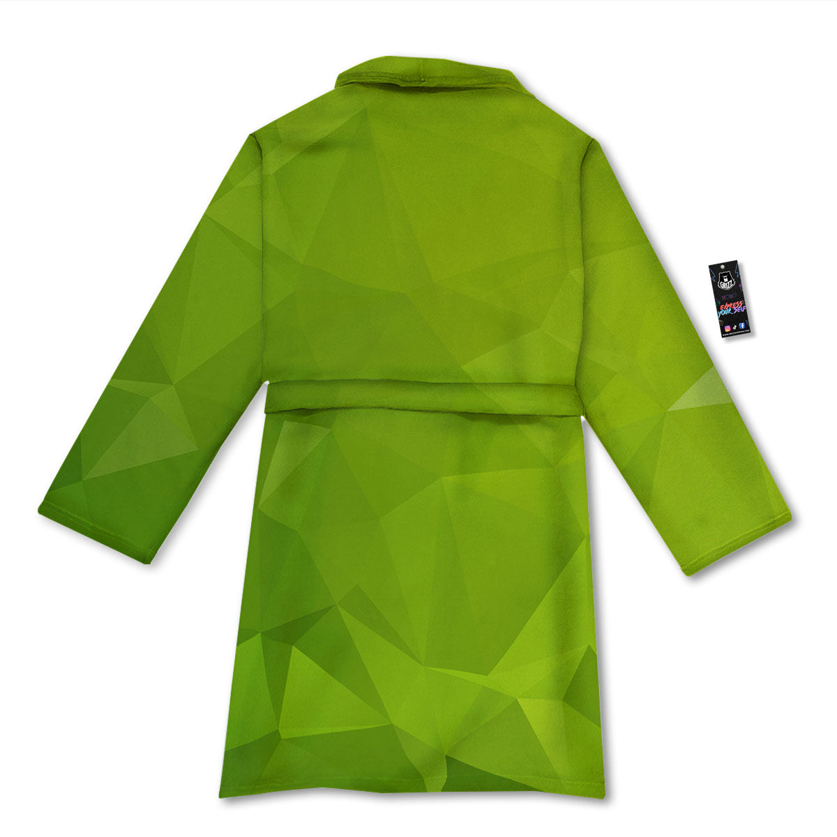 Geometric Polygonal Green Print Bathrobe-grizzshop