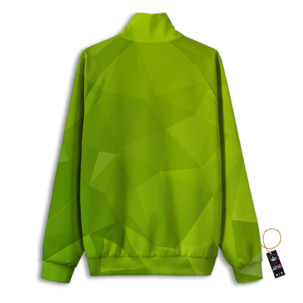 Geometric Polygonal Green Print Track Jacket-grizzshop