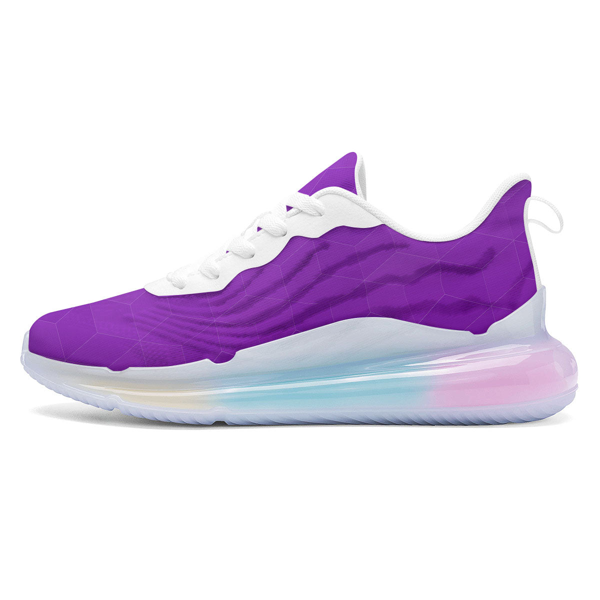 Geometric Polygonal Purple Print Running Sneakers-grizzshop