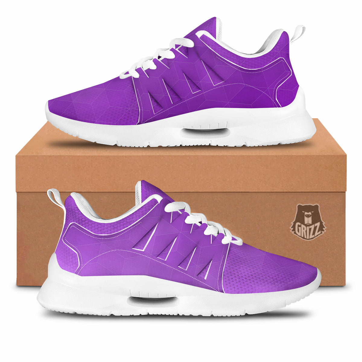 Geometric Polygonal Purple Print Tennis Shoes-grizzshop