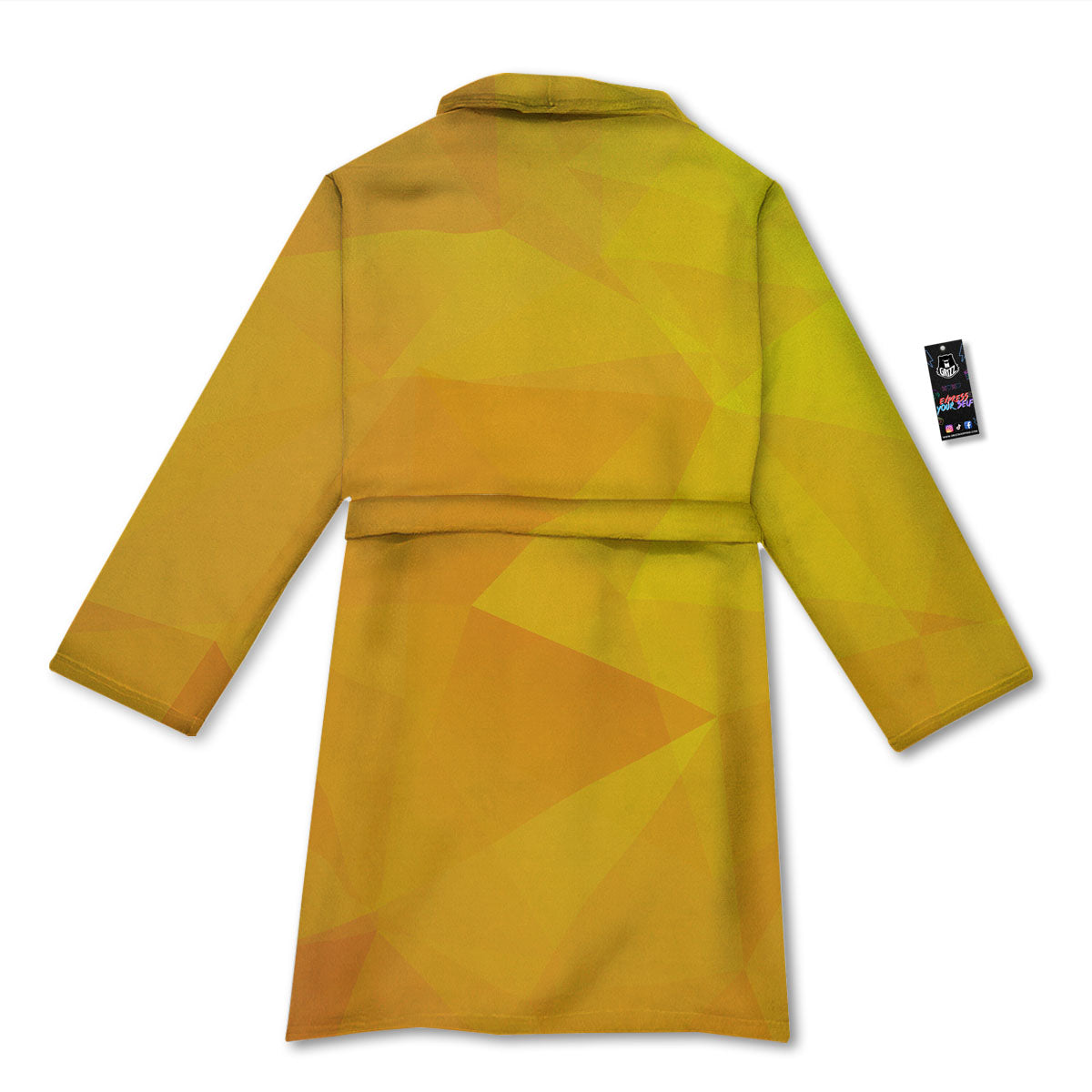 Geometric Polygonal Yellow Print Bathrobe-grizzshop