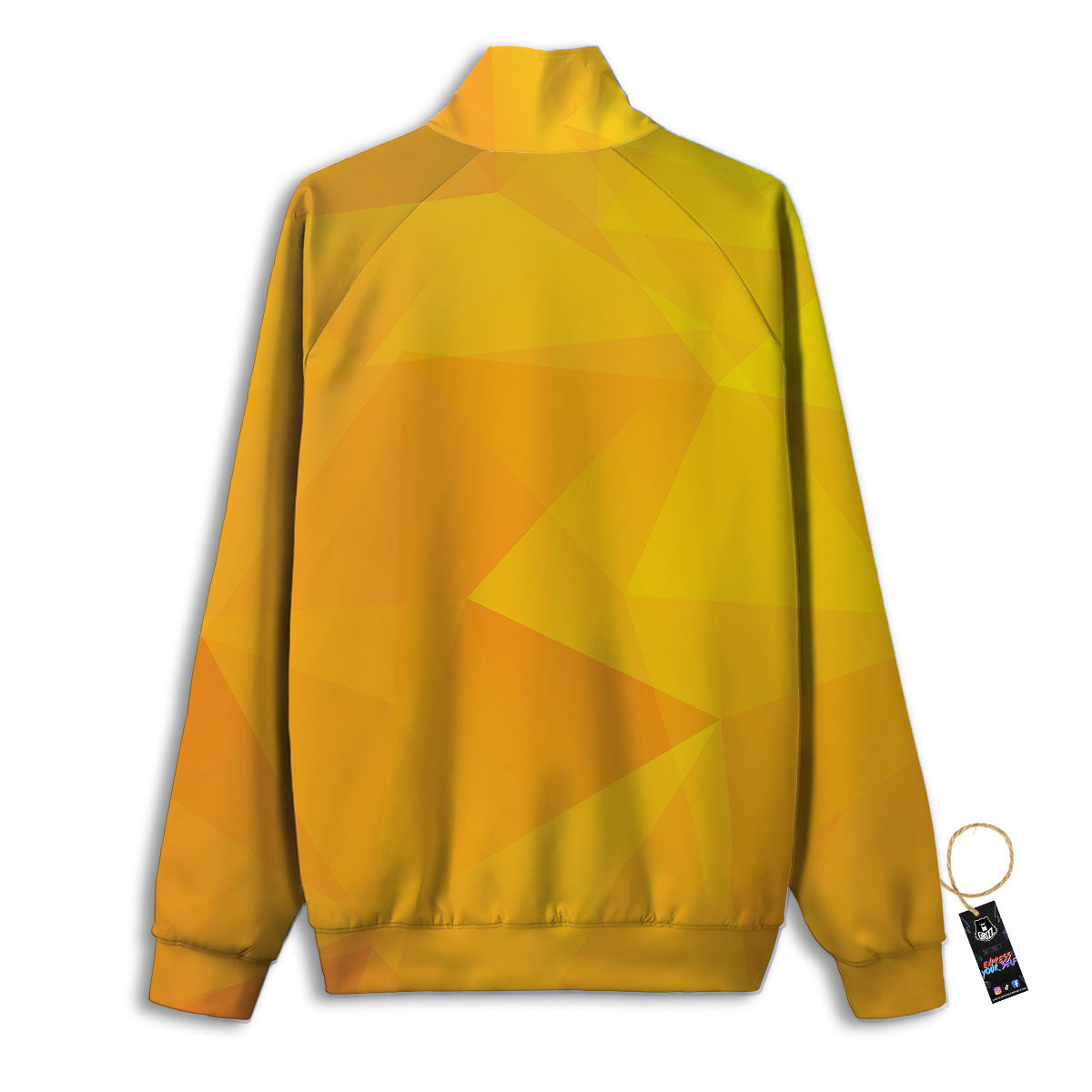 Geometric Polygonal Yellow Print Track Jacket-grizzshop