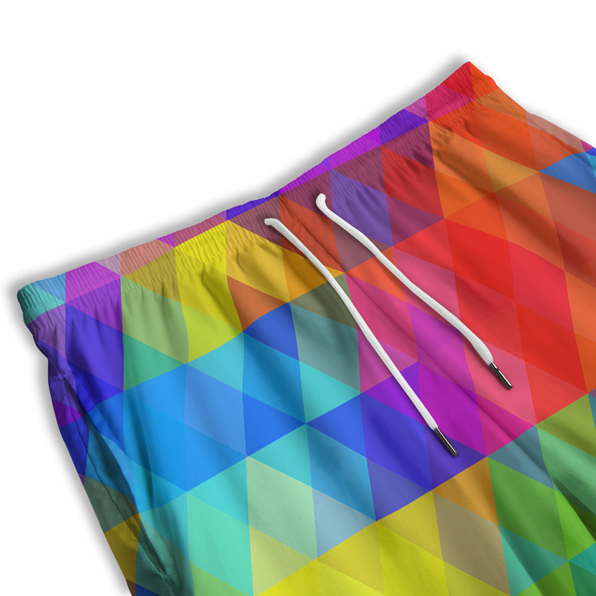 Geometric Rainbow Polygonal Print Men's Athletic Shorts