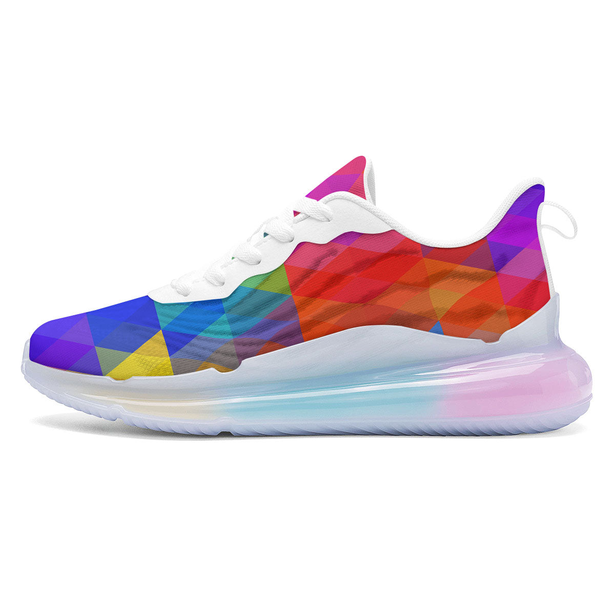 Geometric Rainbow Polygonal Print Running Sneakers-grizzshop