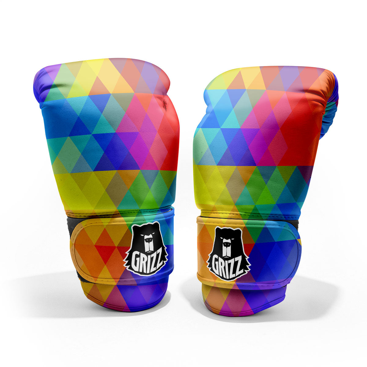 Geometric Rainbow Polygonal Print Pro Boxing Glove