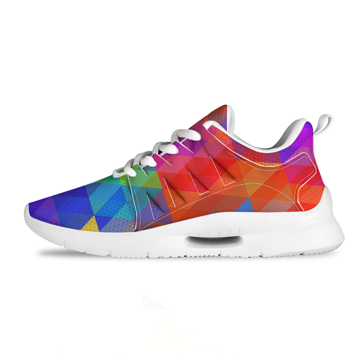 Geometric Rainbow Polygonal Print Tennis Shoes-grizzshop