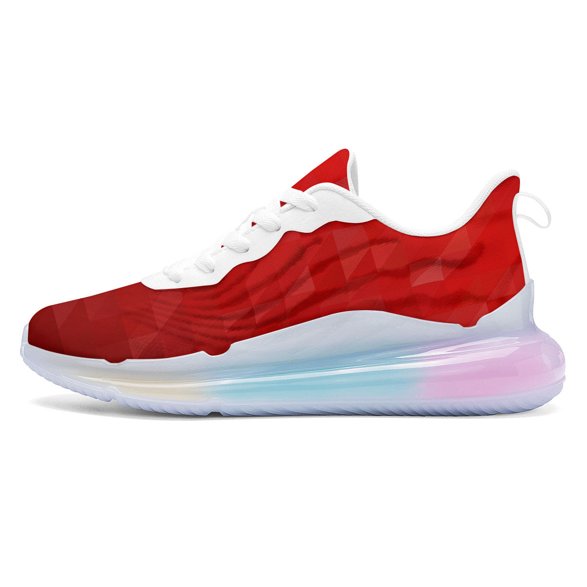 Geometric Red Polygonal Print Running Sneakers-grizzshop