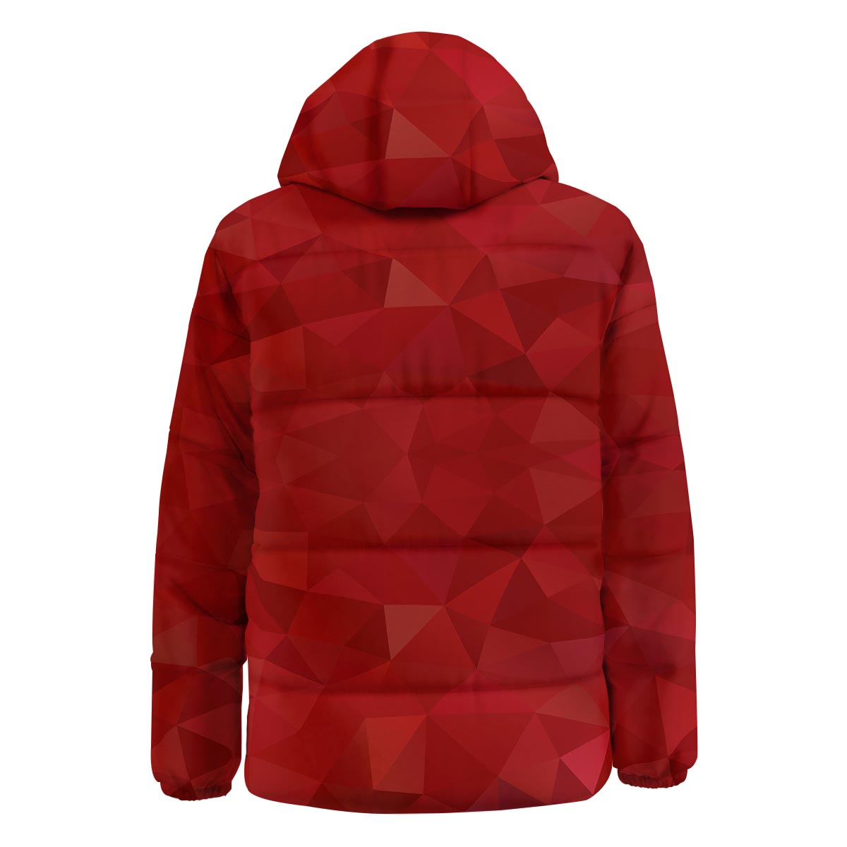 Geometric Red Print Pattern Down Jacket-grizzshop