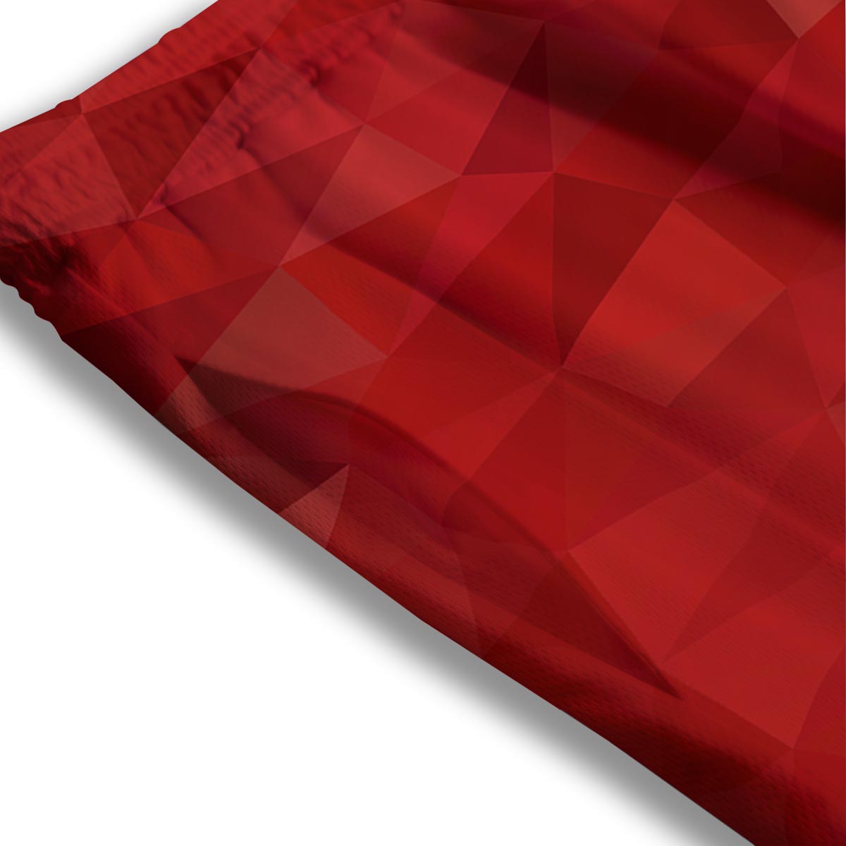 Geometric Red Print Pattern Mesh Shorts-grizzshop