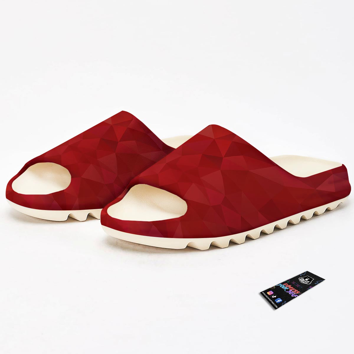 Geometric Red Print Pattern Sandals-grizzshop