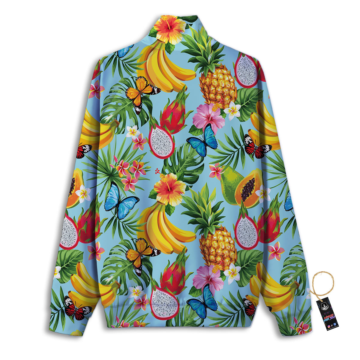 Geometric Red Print Pattern Track Jacket-grizzshop