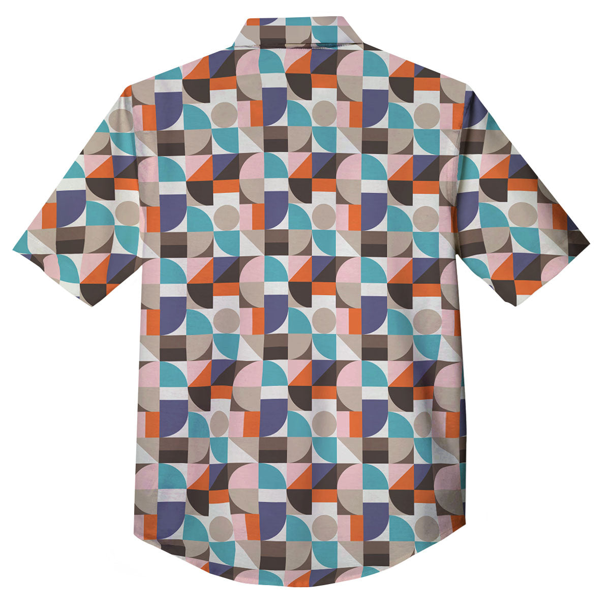 Geometric Shape Pastel Print Pattern Button Up Shirt-grizzshop